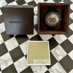 Michael Kors Woman's MK5395 Glitz Watch Black  with Original Box